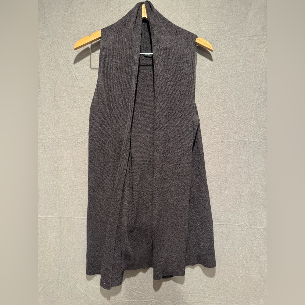 Eileen Fisher Charcoal Open Front Vest